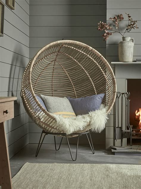 Round Rattan Cocoon Chair In 2022 Occasional Chairs Hanging Chair