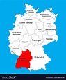 Baden wurttenberg state map germany province map Vector Image