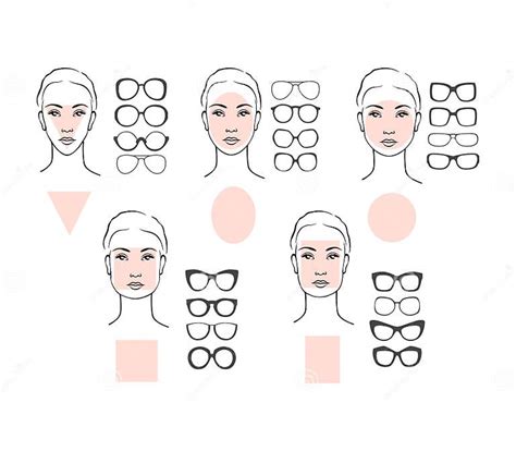 Woman Face Types And Sunglasses Stock Vector Illustration Of Flat Female 76136554