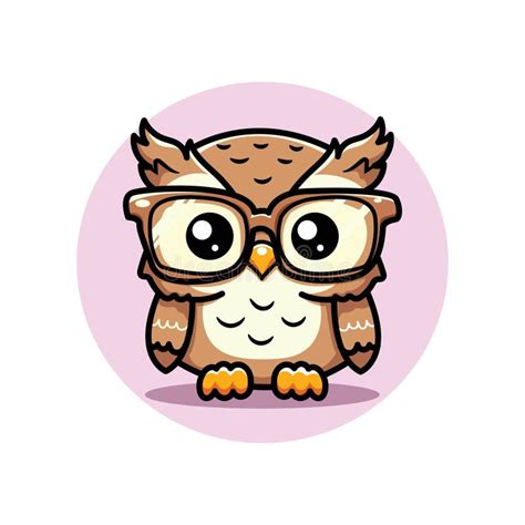 Cute Vector Design Illustration Of Owl Wearing Glasses Stock Vector