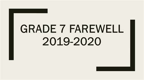 2019 20 Grade 7 Farewell Youtube