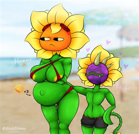 Rule 34 After Sex Angry Angry Face Beach Bikini Blobslimey Chomper Pvz Crossed Arms Incest
