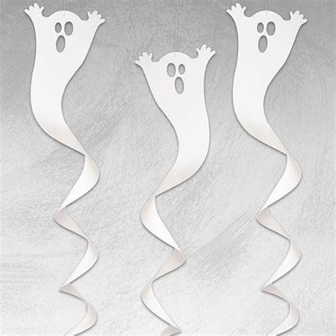 Halloween Ghost Hanging Swirl Decorations 82cm Pack Of 3 Partyrama