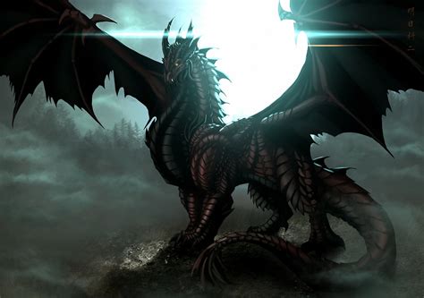 Fantasy Black Dragon Wallpaper