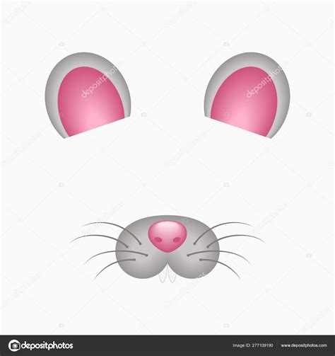 Mouse Ears Nose And Teeth Photo And Video Filter Stock Vector Image
