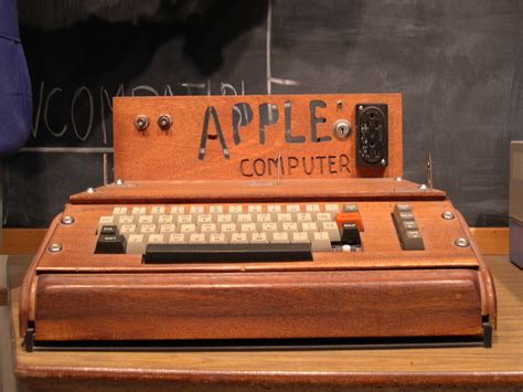 Apple on tuesday introduced its first mac computers running processors it designed itself rather than those supplied by intel. first-apple-computer-apple-1-with-home-made-wooden-case ...