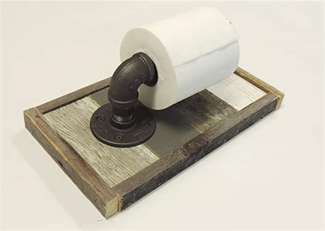 Rustic Reclaimed Wood Wall Mounted Toilet Paper Roll Holder