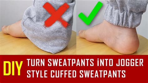 Diy Turn Sweatpants Into Jogger Style Cuffed Sweatpants Youtube