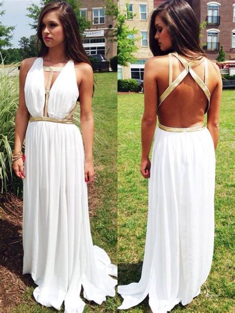 strappy greek number backless prom dresses goddess dress chiffon prom dress