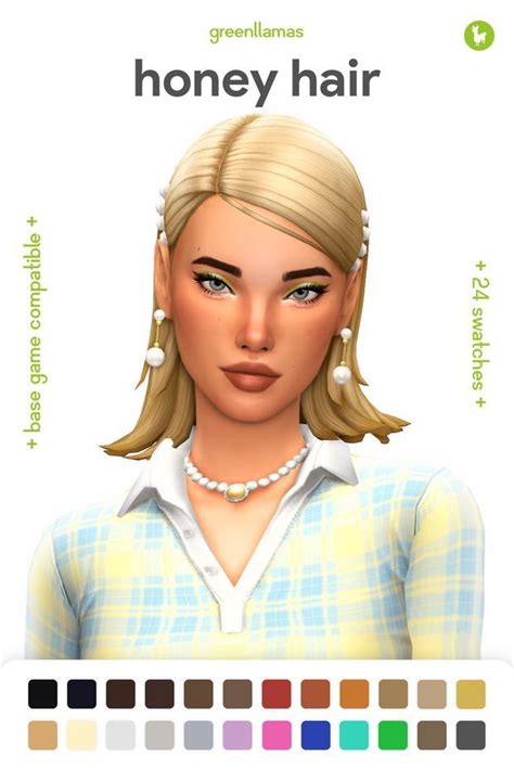 Honey Hair Greenllamas Greenllamas On Patreon Sims 4 Nails Sims