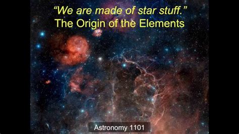 We Are Made Of Star Stuff The Origin Of The Elements Part 1 Of 2