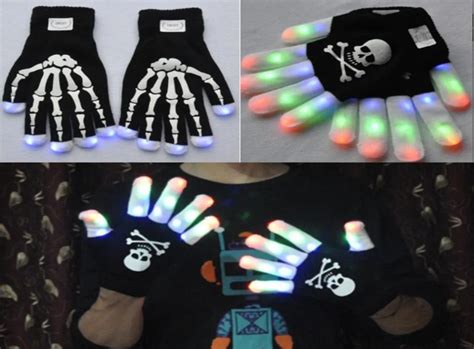 Led Flashing Gloves Light Up Led Finger Light Gloves Led Skeleton