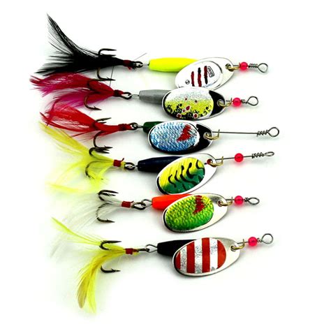 6pcs Fishing Lure Spinners Spinnerbait Kit Metal Spinner Baits Kit With