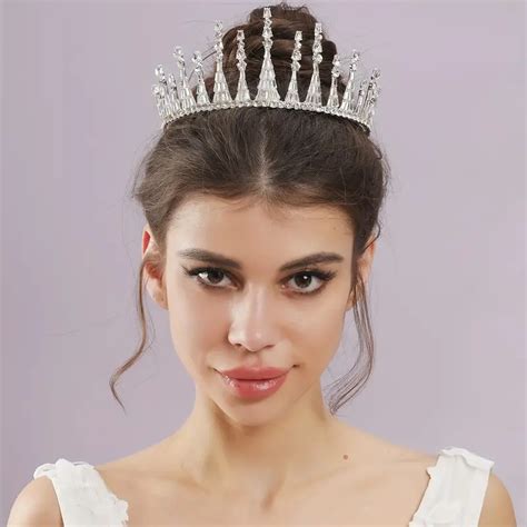 Crystals Baroque Bride Wedding Crown Shiny Princess Tiara Headband