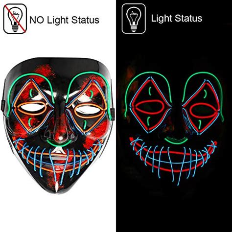 Scary Halloween Mask Halloween Led Light Up Mask Purge Mask For
