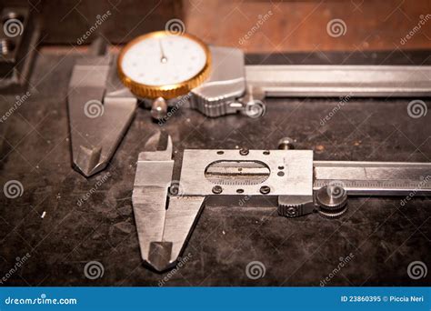 High Precision Measurement Tools Stock Image Image Of Chromed Plant
