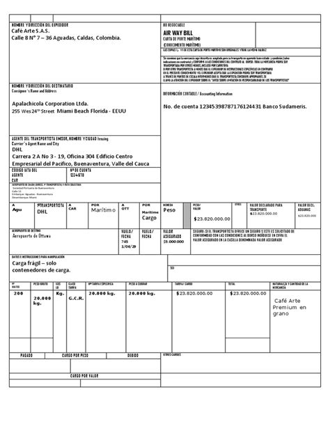 Carta De Porte Maritimo Pdf Economias Transporte