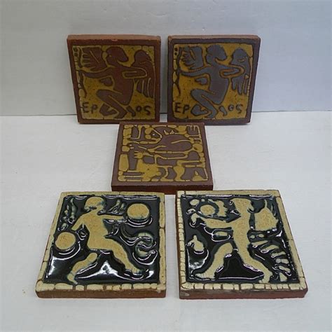 Grueby Tile Assortment Wells Tile And Antiques On Line Resource And