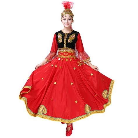 new xinjiang dance performance uygur costumes ethnic minority skirt stage dress xinjiang dancer