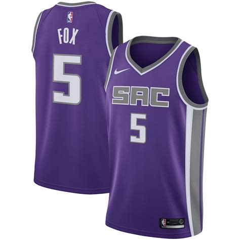 Nike Deaaron Fox Sacramento Kings Purple Swingman Jersey Icon Edition