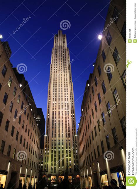 Rockefeller Center At Night Editorial Photo Image Of