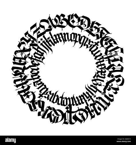 Patrón Ornamento De Estilo Gótico Vector Alfabeto Completo Letras