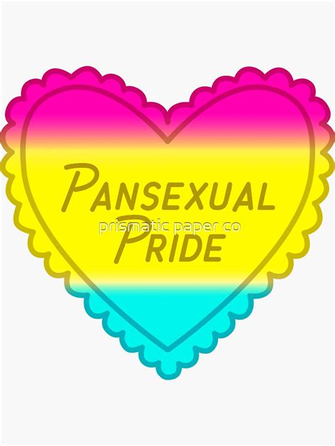 Pansexual Pride Flag Heart Sticker By Brickelle Redbubble