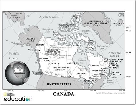 Mapa político de Canadá Mapa de ciudades y capitales de provincias y terrotorios de Canadá