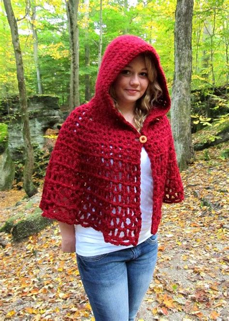 Hooded Capelet Shawl Crochet Cape Or Poncho By Lazytcrochet Capelet