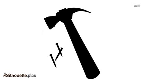 Hammer And Nails Silhouette Drawing Silhouettepics