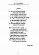 W.H. Auden, Poem Reading Writing, Book Worth Reading, Slam Poetry, Dead ...
