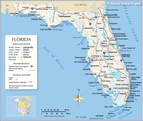 Map Of Florida State Usa Nations Online Project