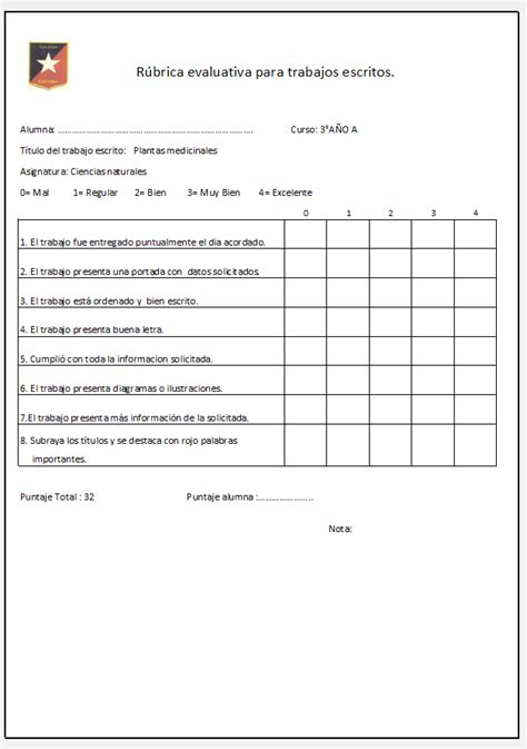 Rubrica Para Evaluar Trabajo Escrito Pdf Pdf Informacion Cognicion Unamed