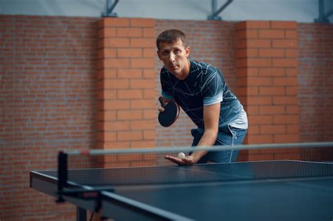 Premium Photo Man Play Table Tennis Male Ping Pong Player