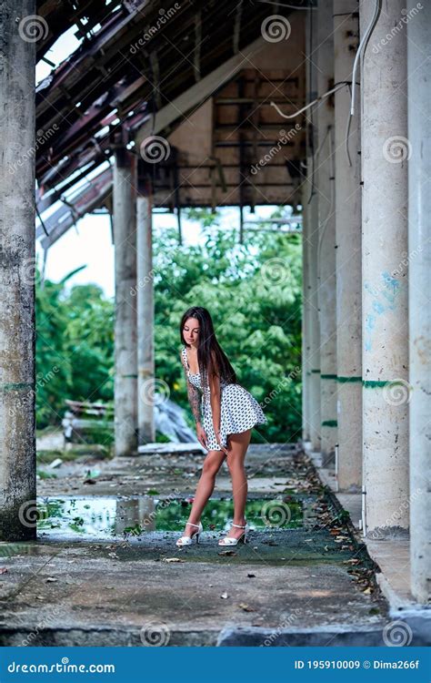Young Model Posing In The Ruined Building Stock Image Image Of Female