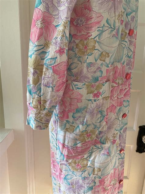 Vintage 60s Mod Bright Pastel Floral Dresshousecoat Pastel Etsy