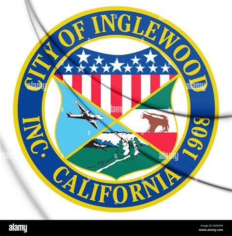 3d Seal Of Inglewood California Usa 3d Illustration Stock Photo Alamy
