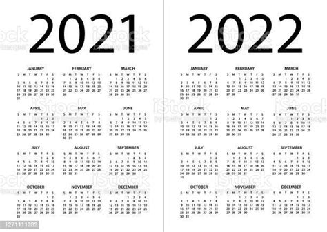 Ilustración De Calendario 2021 2022 Ilustración Vectorial La Semana