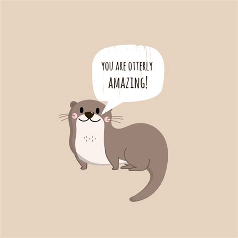 Funny Animal Otter Pun Quote Canvas Tenstickers