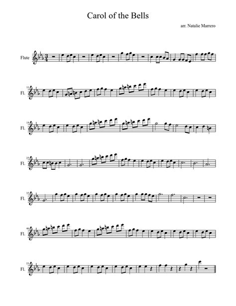 Carol Of The Bells Flute Sheet Music For Flute Solo