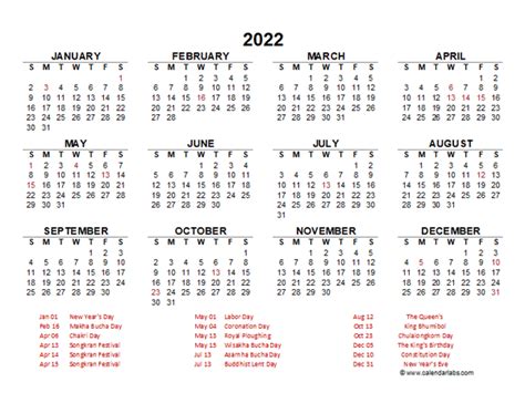 Fiscal Year Calendar 2022 2022