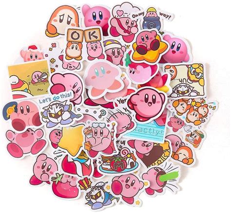 Lovely Cartoon Kirby Star Stickers In 2021 Kirby Star Stickers