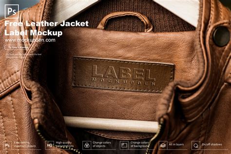 leather jacket label mockup psd template mockup den