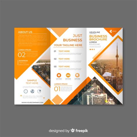 Already have a brochure design but don't know how to lay things out? Trifold business brochure template Vector | Free Download