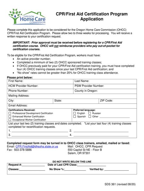 Cpr And First Aid Training Request Form Sds 361 1212 Fill Out And