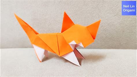 How To Make A Cute Cat Origami Cat Tutorial Youtube
