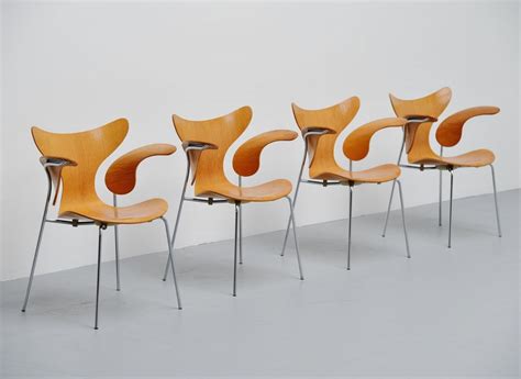 Set Of 4 Arne Jacobsen Seagull Dining Chairs By Fritz Hansen 1972