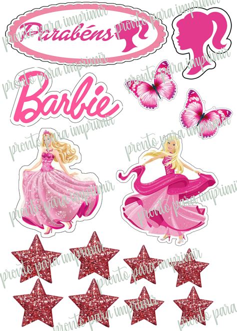 Topper Barbie Bolo Barbie Cupcakes Da Barbie Desenho Animado Da