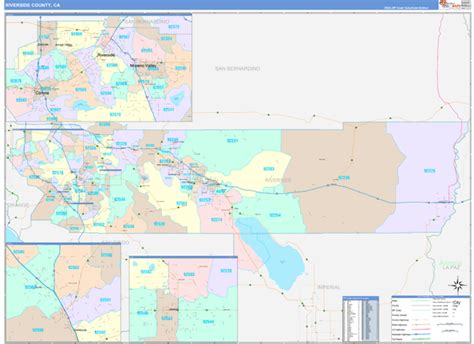 Riverside County Ca Zip Code Maps Color Cast