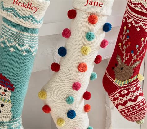 Merry And Bright White Christmas Stocking Pottery Barn Kids